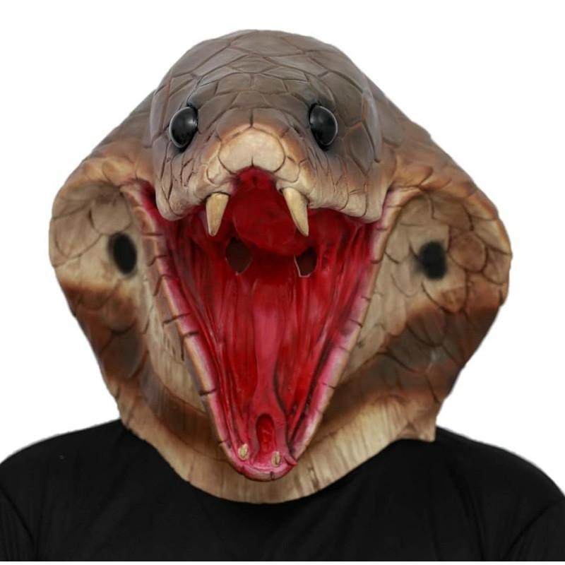 Halloween Cobra Mask Horror Snake Latex Headgear Costume Parties