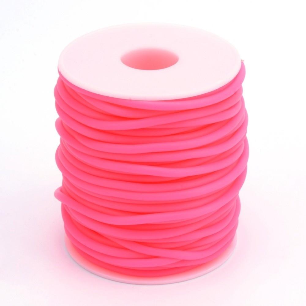Elegant 2mm 55Yards Hollow Rubber Tubing Round Elastic Knitting Barber Cord Stretch Stitch Keeping Cords DIY Craft