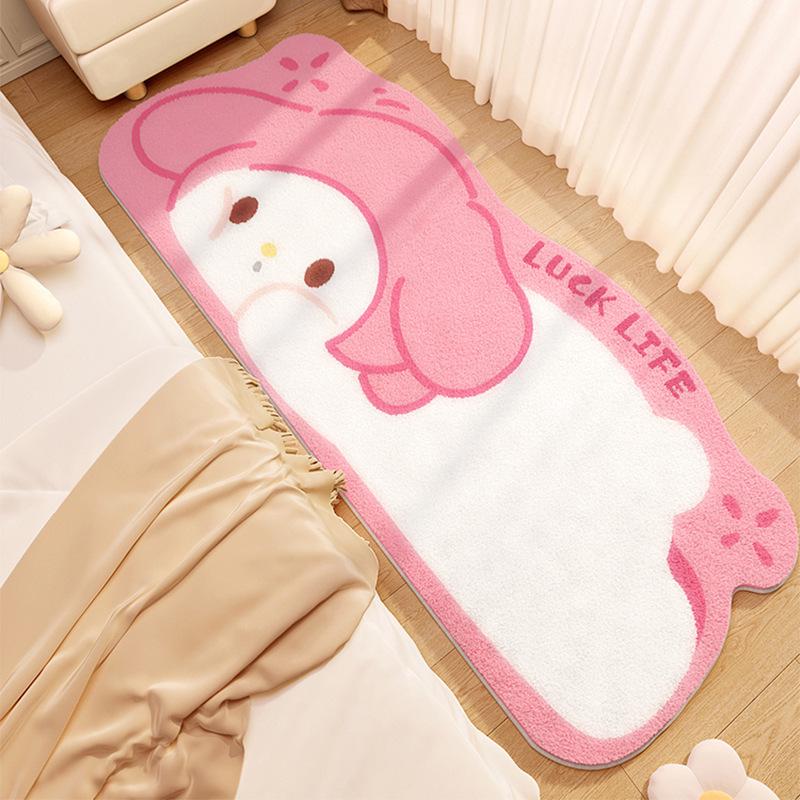 Hello Kitty Girly Bedroom Rug - Cute Cartoon Bedside Mat for Children's Room Carpet