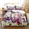 New 3D Printing Kawaii Girls Bedding No Game No Life Bedding Set Cartoon Anime three-piece Set Adult Kid Bedroom Duvet cover Set