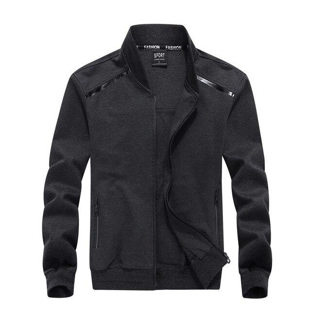 

Мужская куртка весна-осень воротник-стойка спортивная одежда пальто толстовка мужской высококачественный спортивный костюм XXXL темно серый