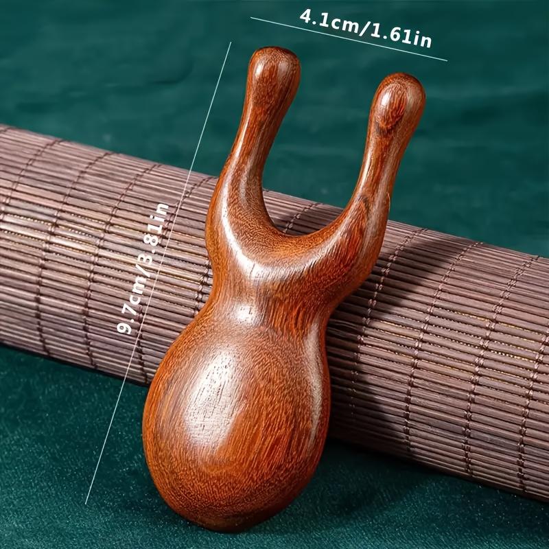 Pente de Massagem 3D de Sândalo Elegante para Nariz, Cabeça e Orelha Ferramenta de Relaxamento de Madeira Natural, Artesanal com Acabamento Suave