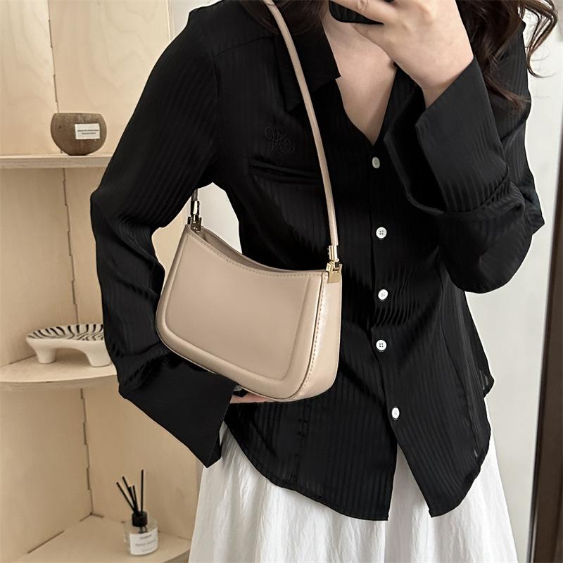 2026 Neue Trendige Mode Retro Beliebte Taschen Lässig Einfarbige Textur Achseltasche Trendig Einfach Damen Taschen