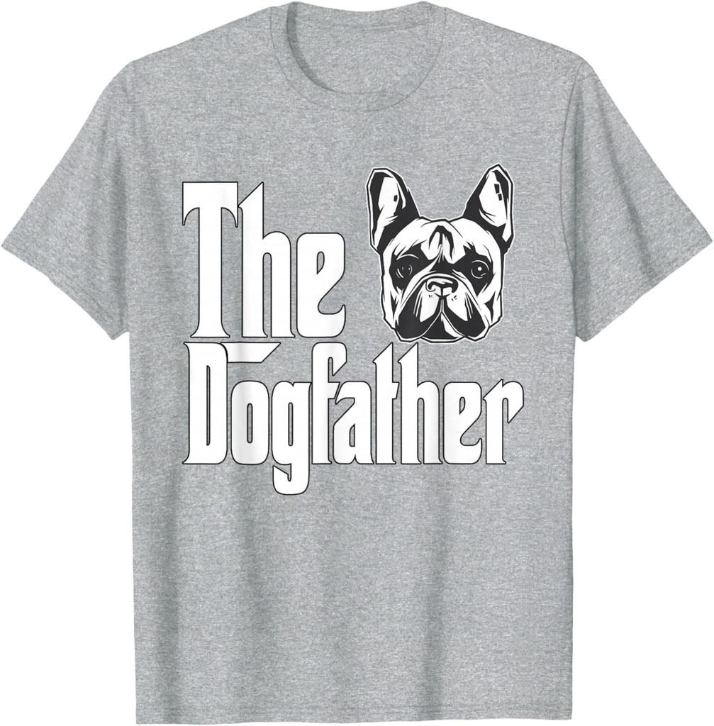 The Dogfather French Bulldog Graphic Tee Mens Casual Breathable Short Sleeve TShirt