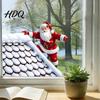 Holiday Glass Stickers Christmas Climbing Santa Window Cling Roof Claus Static Seasonal Clings Decal Reusable Decorative Sticker for Party Decal