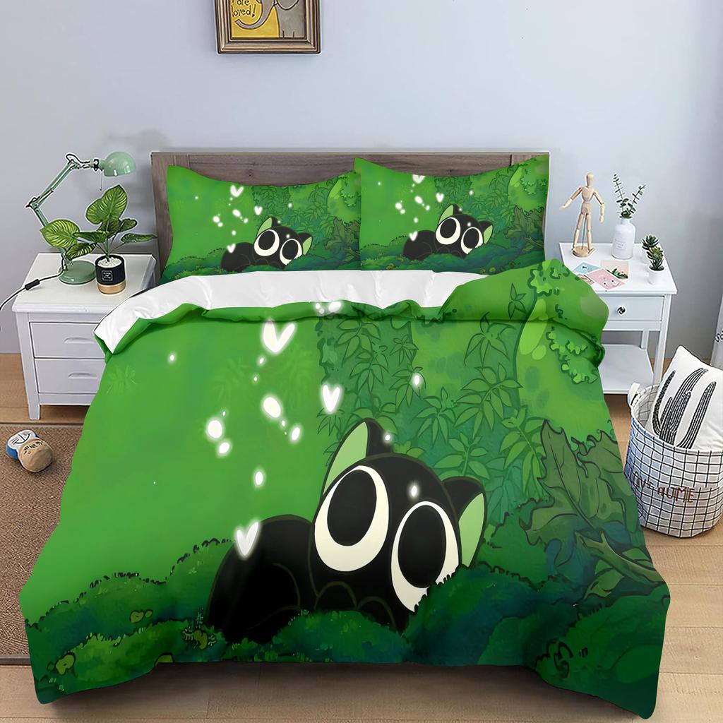 Luo Xiaohei Printed Polyester Children 3D Children'S King Size  Bedding Duvet Cover Set Cute Printed Cartoon Quilt Cover Home