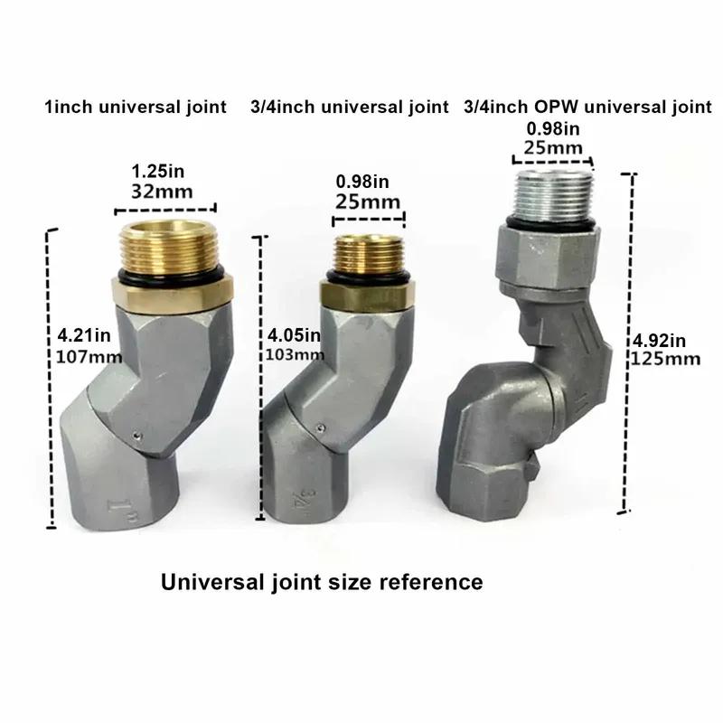 360 Degree Rotatable Universal Joint 1 Inch Fuel Gun Joint 3/4'' Nozzle Joint Head Connector OPW 3/4 Inch Oil Gun Rubber Tube