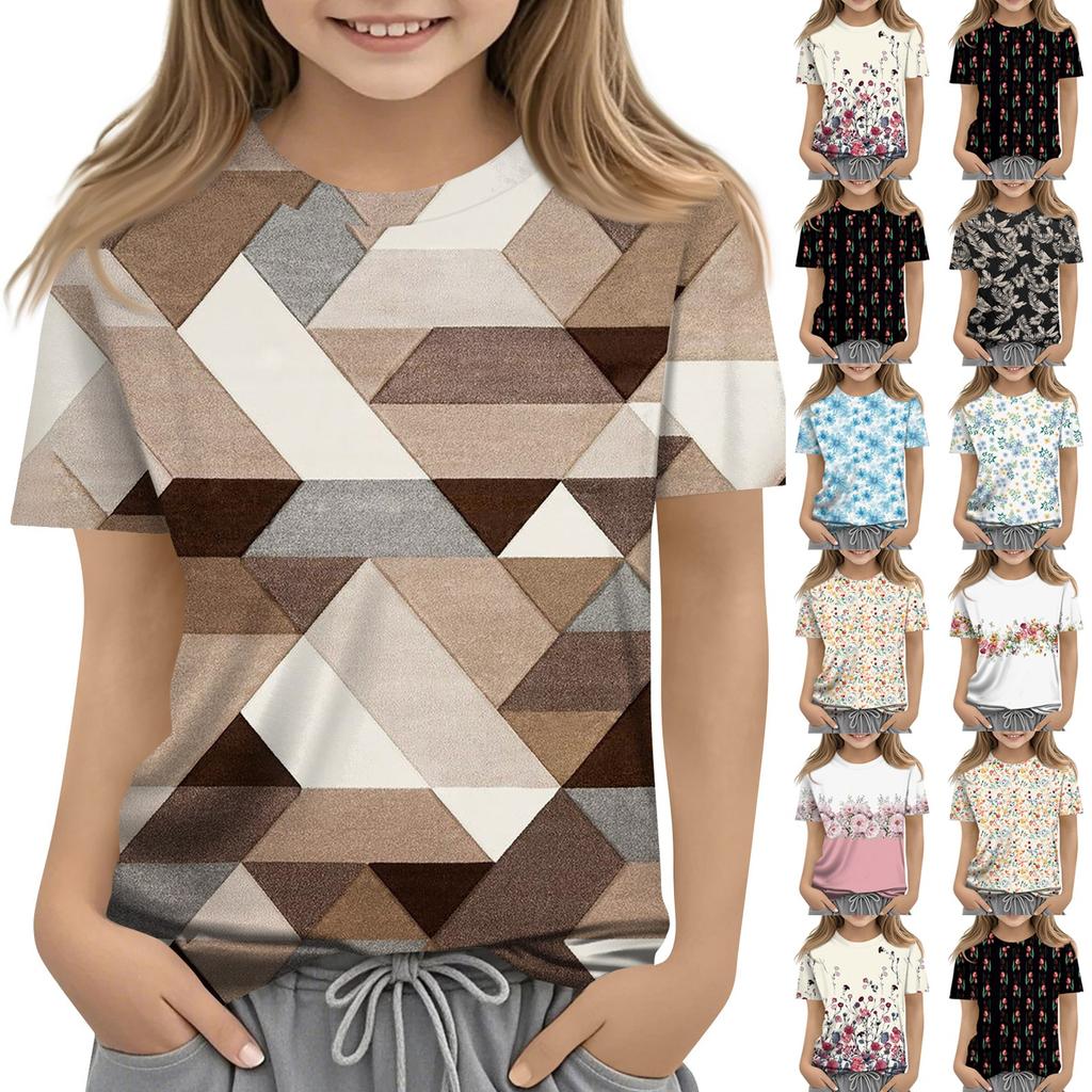 Dívčí chlapecká trička pro batolata Dětské top chlapecké a dívčí tričko s krátkým rukávem