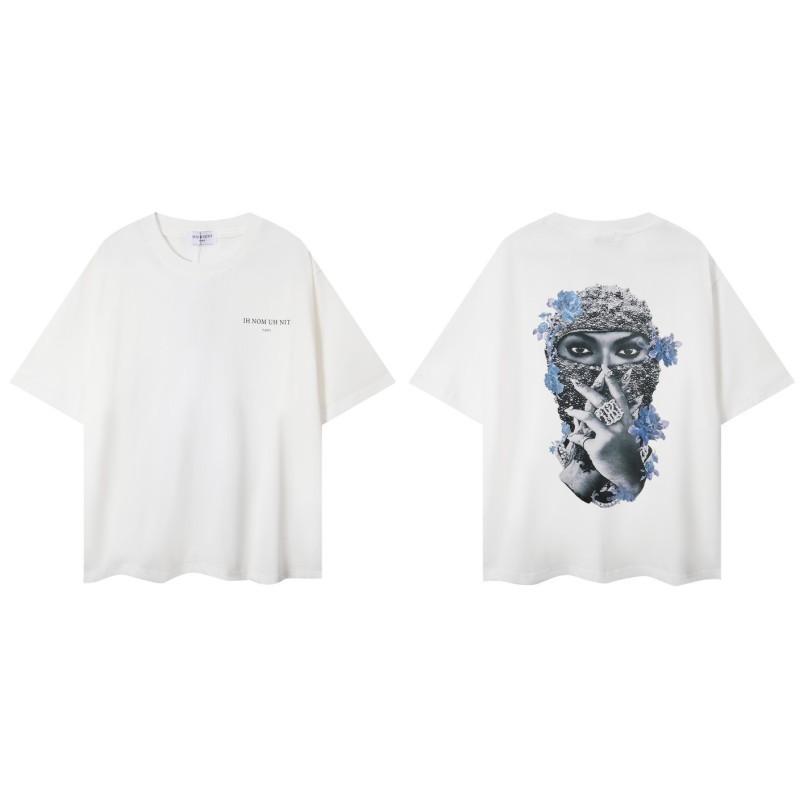 Stranger Things Masked Man Print Tee Men's American IH NOM UH NIT High Street Summer T-Shirt Casual Oversized Top