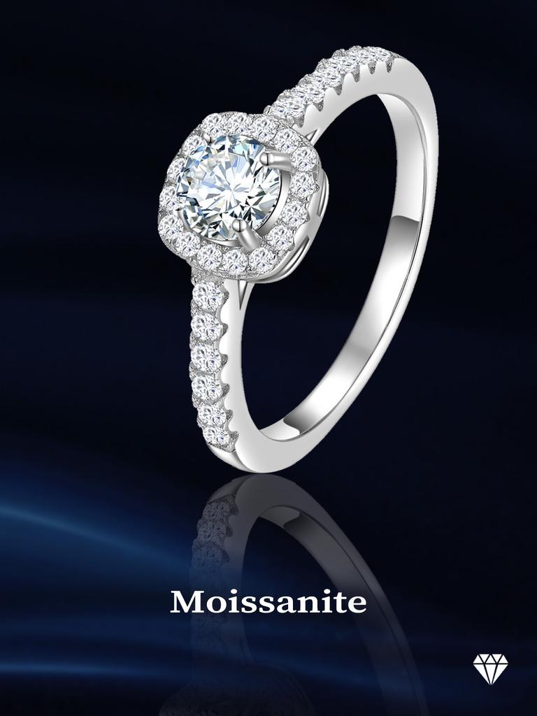 Guangzhou Aivenchy Lab Grown Diamond Ladies Ring Fine Jewelry S925 Sterling Silver Rhodium Plated Women Moissanite Finger Ring