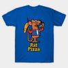 Herren Schwarzes Print-T-Shirt Ratte Pizza No-Cut Transferpapier Print Baumwoll-T-Shirt
