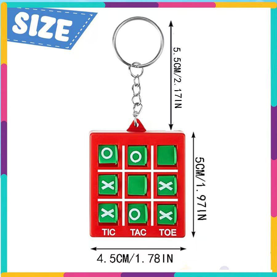 Mini Tic-Tac-Toe XO Keychain: Double Player Puzzle Game Pendant for Kids