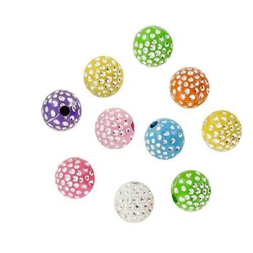 CTOP Perles Acryliques Strass 10 mm 8 Couleurs