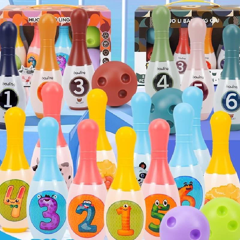 Colorful Plastic Bowling Toy Set With Cartoon-free Design Great For Home Play