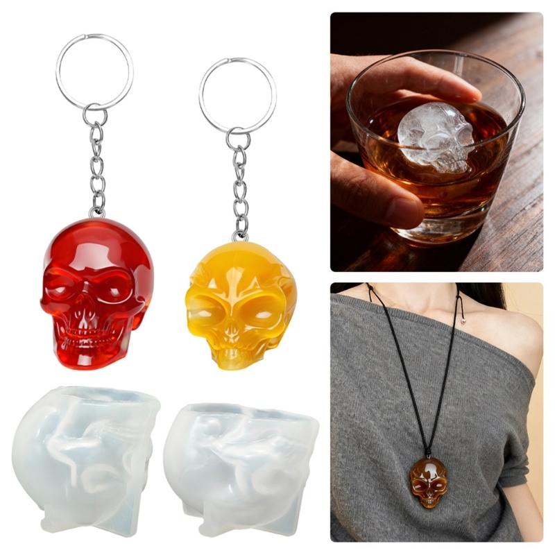 Pack of 2 Precisions Engineered Skull Silicone Molds for Artistic Resin Casting Decorations and Craftsmanship Training