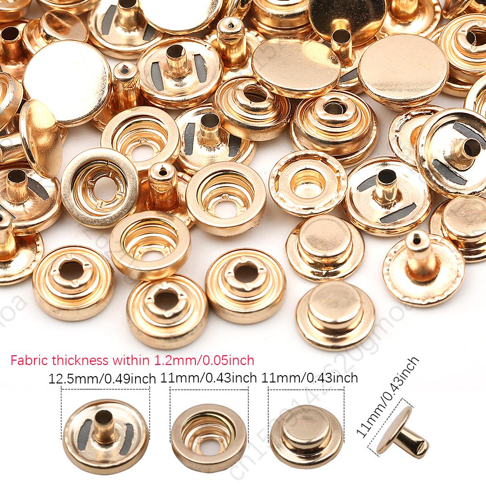 20Sets/Pack 10-15Mm Metal Snap Buttons Sewing Accessories Botones Snaps Button For Clothing Bags Leather Pressure Snap Fasteners