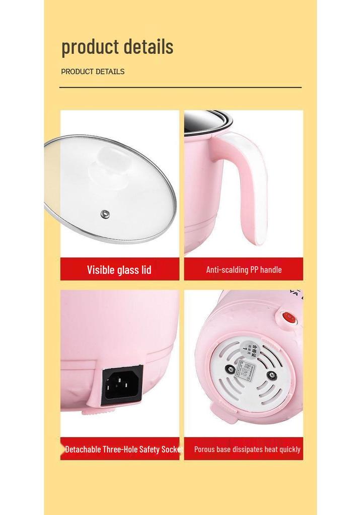 Compact Multifunctional Electric Cooker - Mini Rice & Noodle Pot for Dorm Rooms