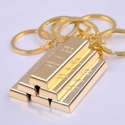 Car-styling Metal Key Holder Creative Gold Bar Keychain Key Chain Auto Pendant Auto Accessories Car Keyring Bullion Key Rings