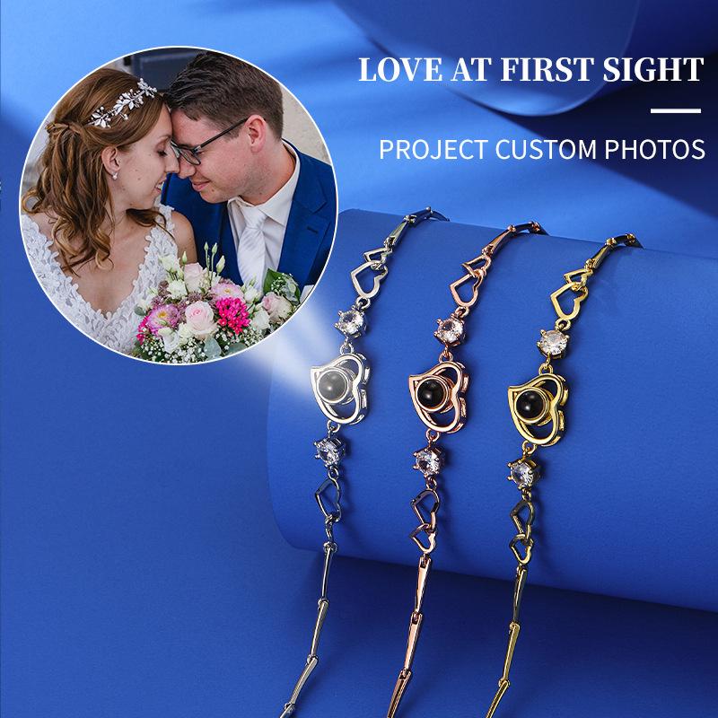 

Браслет с проекцией сердца - Я люблю тебя на 100 языках, Женская роскошная мода, Идеальный рождественский подарок