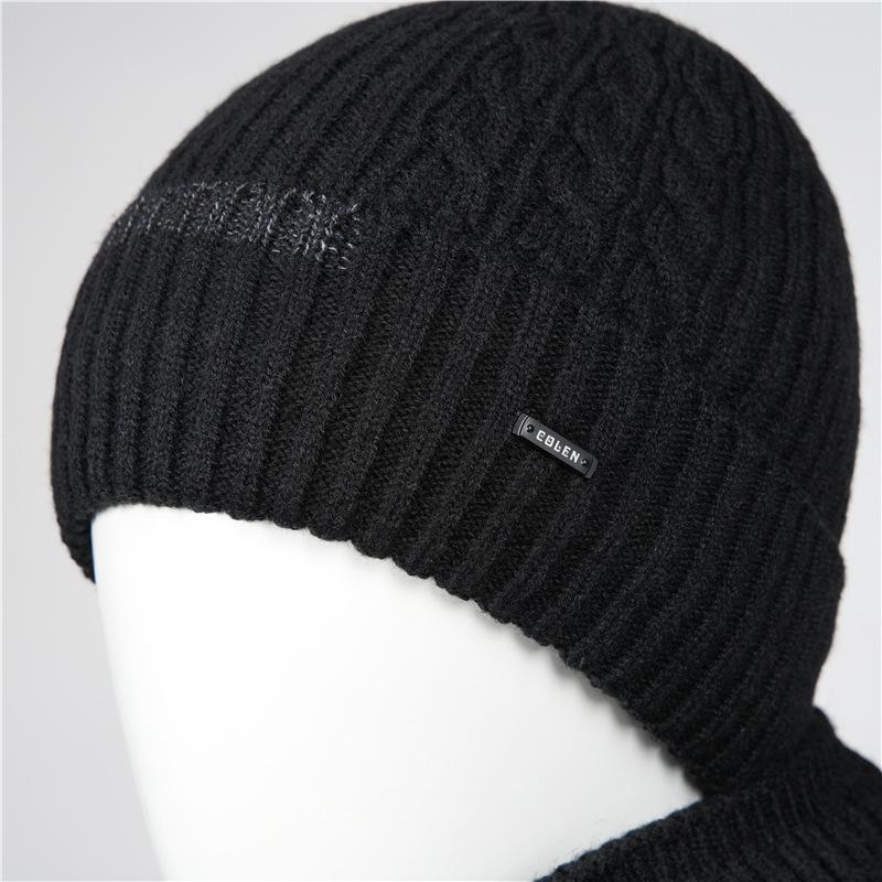 Wool Hat Men's Winter Warm and Cold-proof Fleece Headgear Fleece Thick Cotton Winter Knitted Hat
