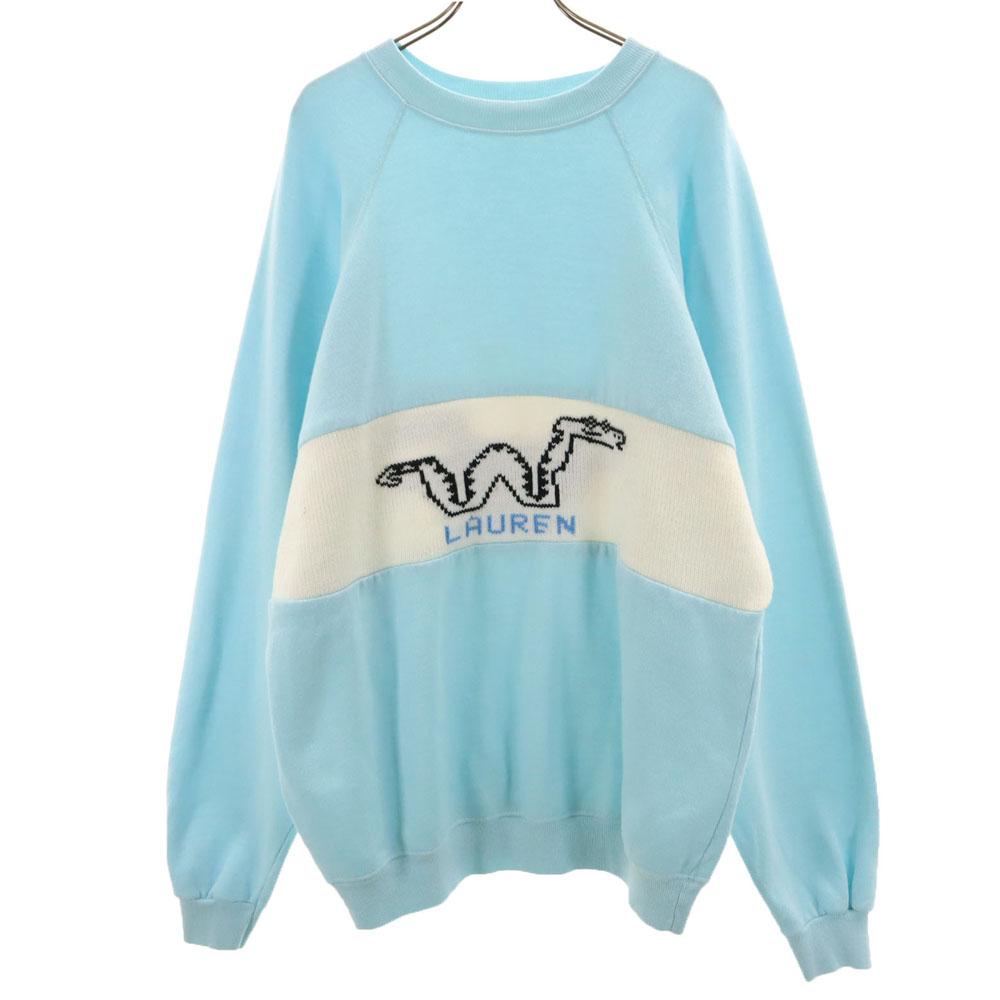 Hanes 80s Made in USA Vintage Switching Long sleeve Knit switching trainer Men's Used