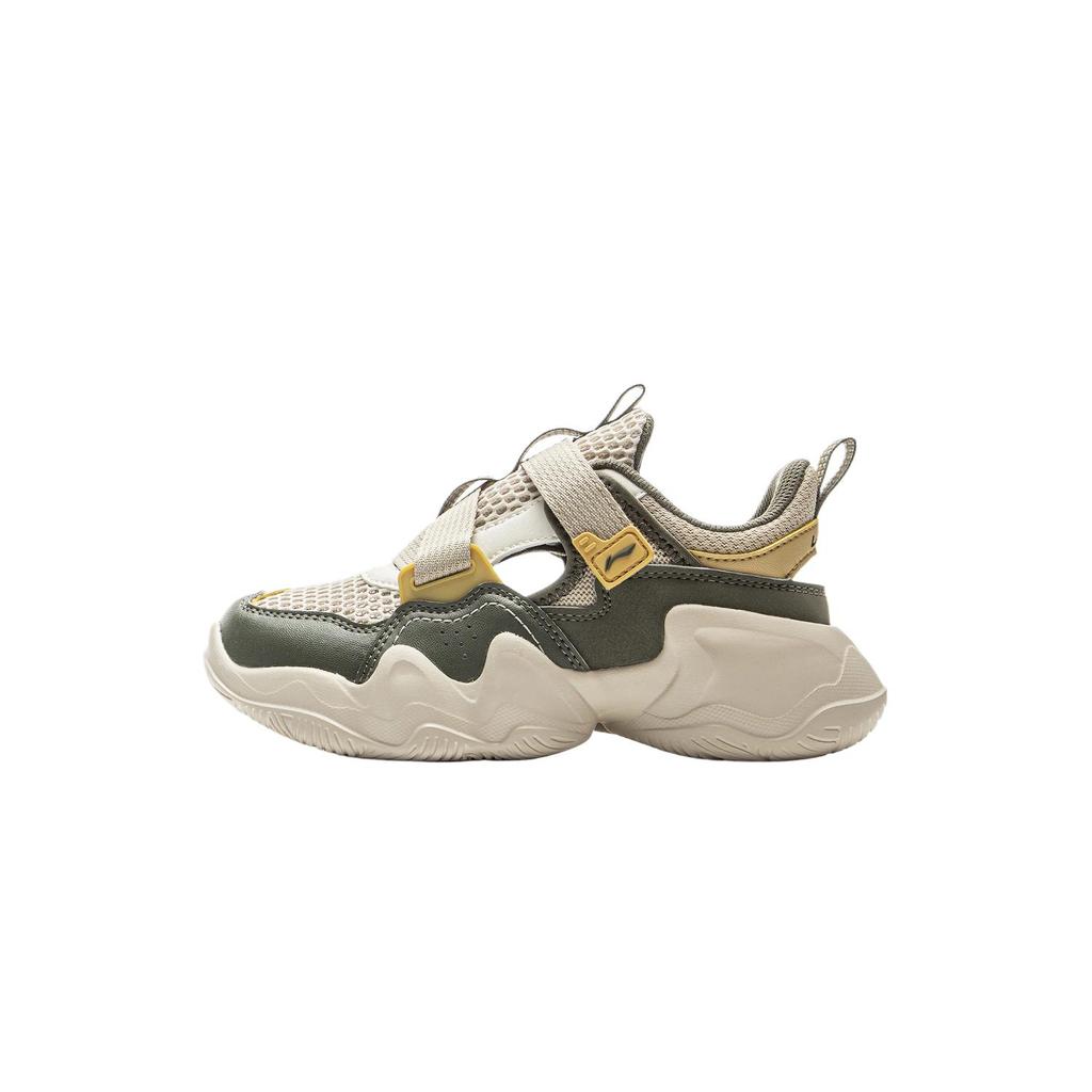 Li Ning YOUNG Sports Life Collection Synthetic Leather Low Top Kids' Training Shoes Tea Green Coast Gray Kids' YKNV034-5