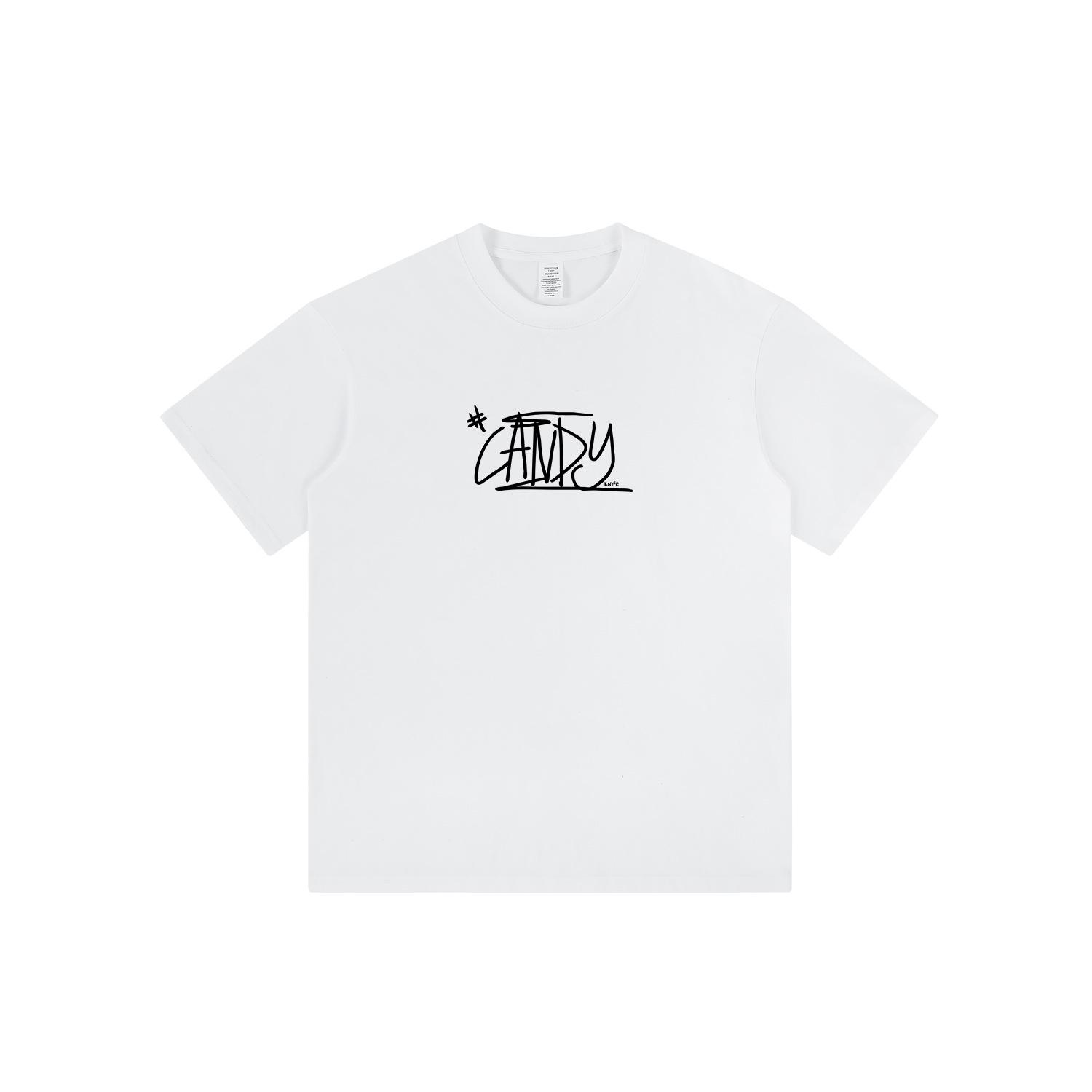 

Летняя 2024 Унисекс Футболка Свободного Кроя с Принтом Букв и Коротким Рукавом S белый