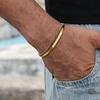 4MM Stainless Steel Gold Color Men Cuff Bracelet Simple Opening Adjustable Bracelet Bracelet For Women Hip Hop Jewelry