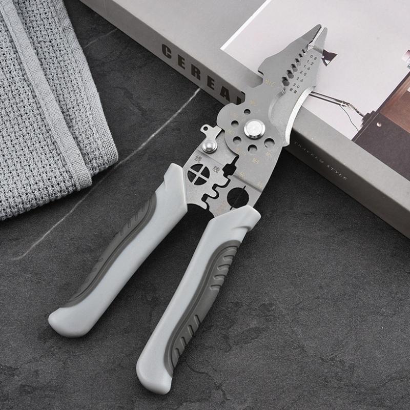 Wire Stripper Decrustation Pliers Adjustable Electrical Wire Stripping Tool Non-Slip Wire Stripper Crimper For Electrical Cable