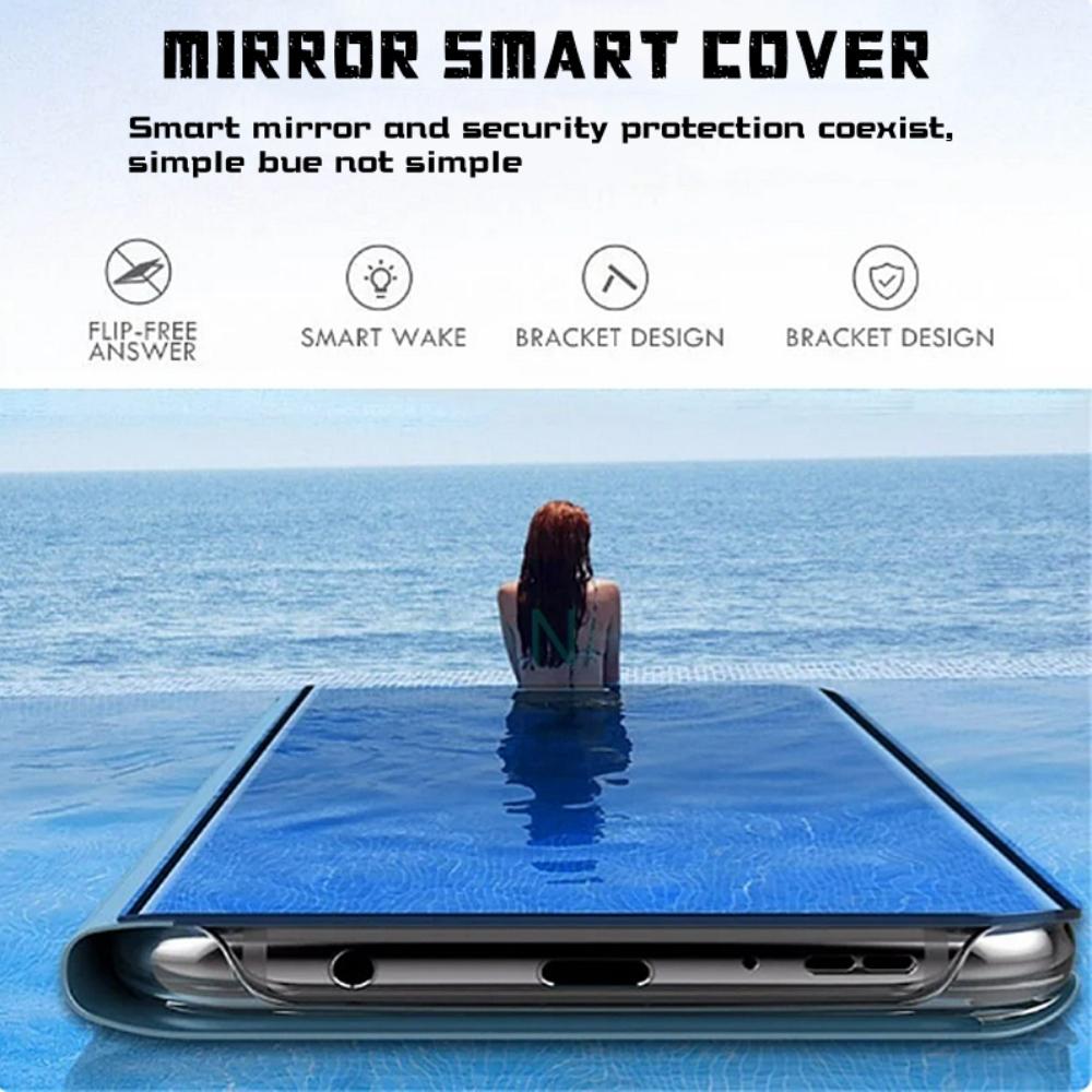 Funda For Samsung Galaxy A12 A22 A32 A52 A52s Case PU Leather Smart Mirror Flip Stand Phone Case For Galaxy M32 4G 5G Back Cover
