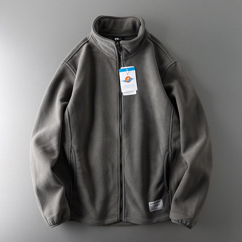 Fleece Cut-off Men's Sports Zipper Cardigan Outerwear