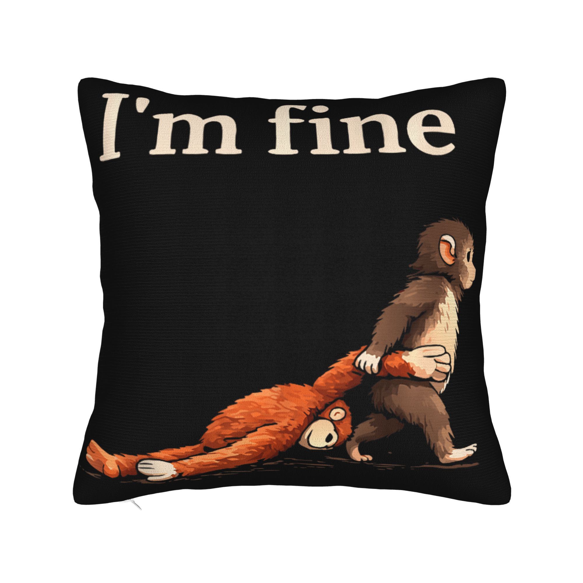 Pillow Cover Team Punch Monkey Support Squad Graphic Retro Trendy Pillow Case For Sofa Home Decor Pillowcases 30cmx30cm