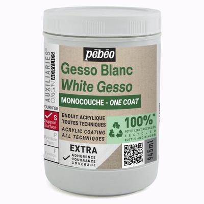 Gesso - White - Acrylic Gesso - Acrylic, Watercolor, Oil - Single Coat - Pébéo - 945ml