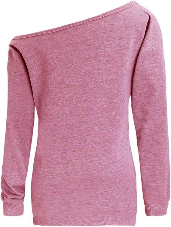 2025 Casual European & American Solid Color Women's Off-Shoulder Sweatshirt