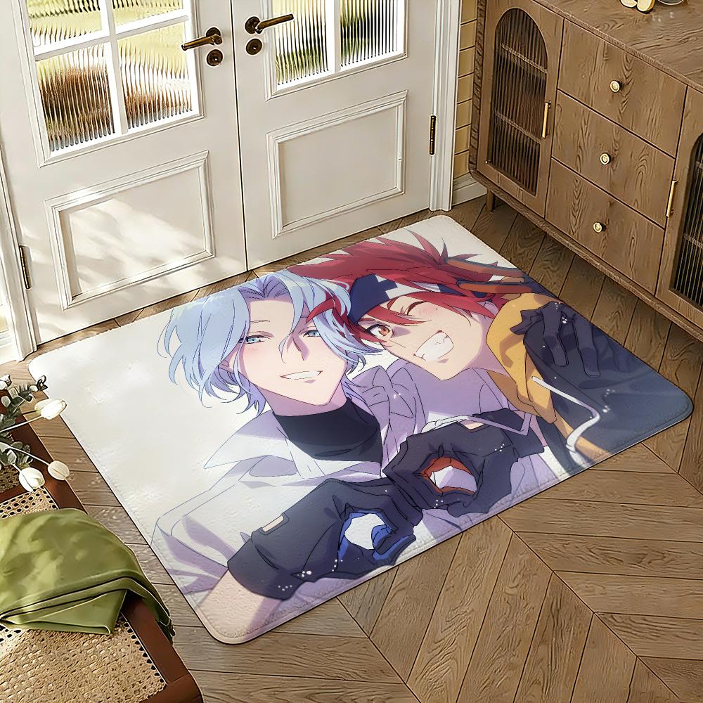 Anime Cool Boy Sk8 The Infinity Floor Mat Soft Thickened Absorbent Non-Slip Bedroom Living Room Door Mat Home Decor Flannel Rugs
