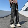 Straight Camouflage Tooling Pants Plus Size Elastic Waist Jeans Spring Autumn Men's Loose Trousers
