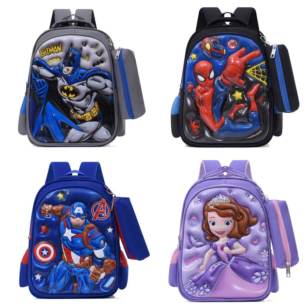 Kuromi Melody Cinnamoroll Captain America Backpack With Breathable Nylon Material For Kindergarten And Elementary School