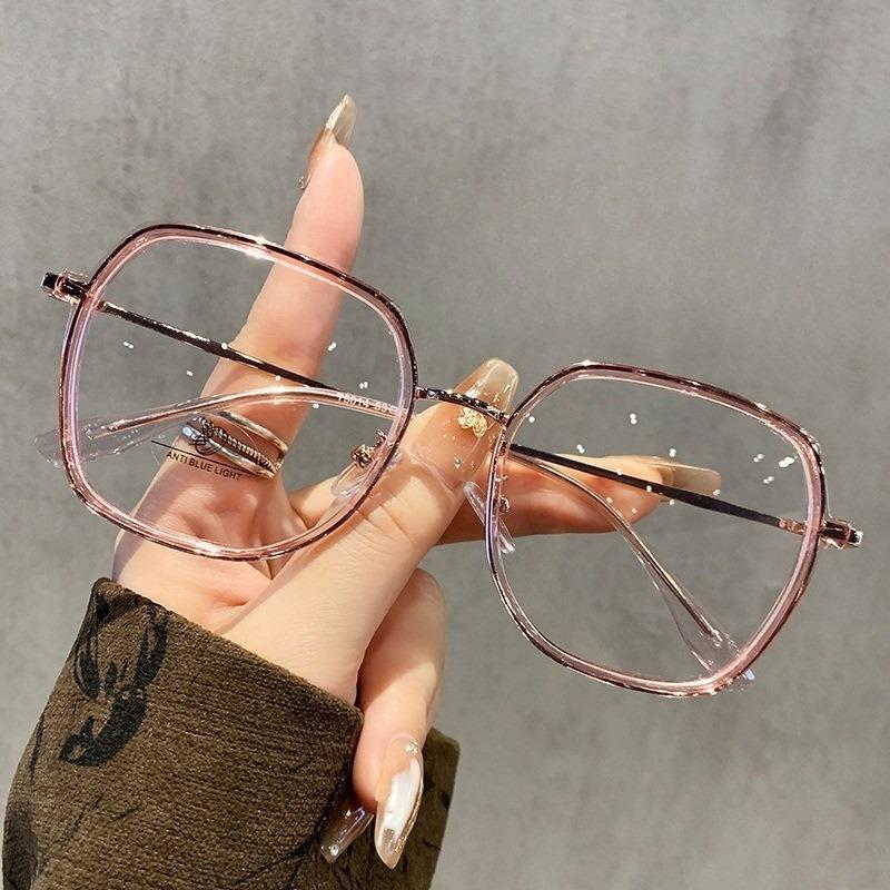 

Unisex Trendy UV Protection Brown Lens Sunglasses for Men Ins Fashion Black Square Frame Eyeglasses Women Eyewear Shades for