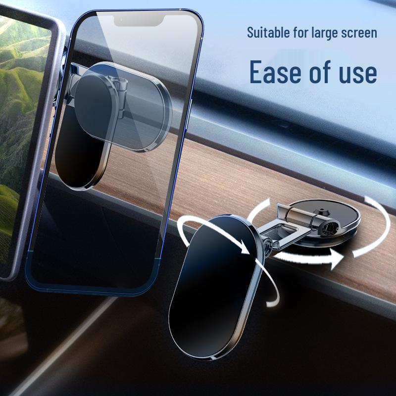 720° Rotating Car Phone Holder with Magnetic Suction & Multi-Axis Alloy Support