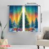 2pcs,2D Plane Printing Contemporary Curtains Christmas Tree Gifts Snowfall 100% Polyester (without Rod) Festive Ldeal for