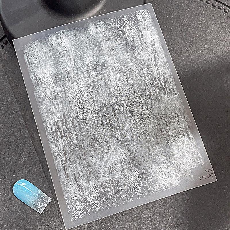 Soft Solid Color Self Adhesive Flat Nail Art Decorations Stickers Manicure Decals Solid Color Ultra-thin White Sea Waves