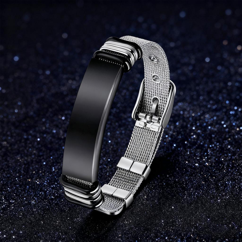 European and American New Mesh Belt Bracelet for Men, Adjustable LOGO Couple's Wrist Accessories, Boys' Bracelet