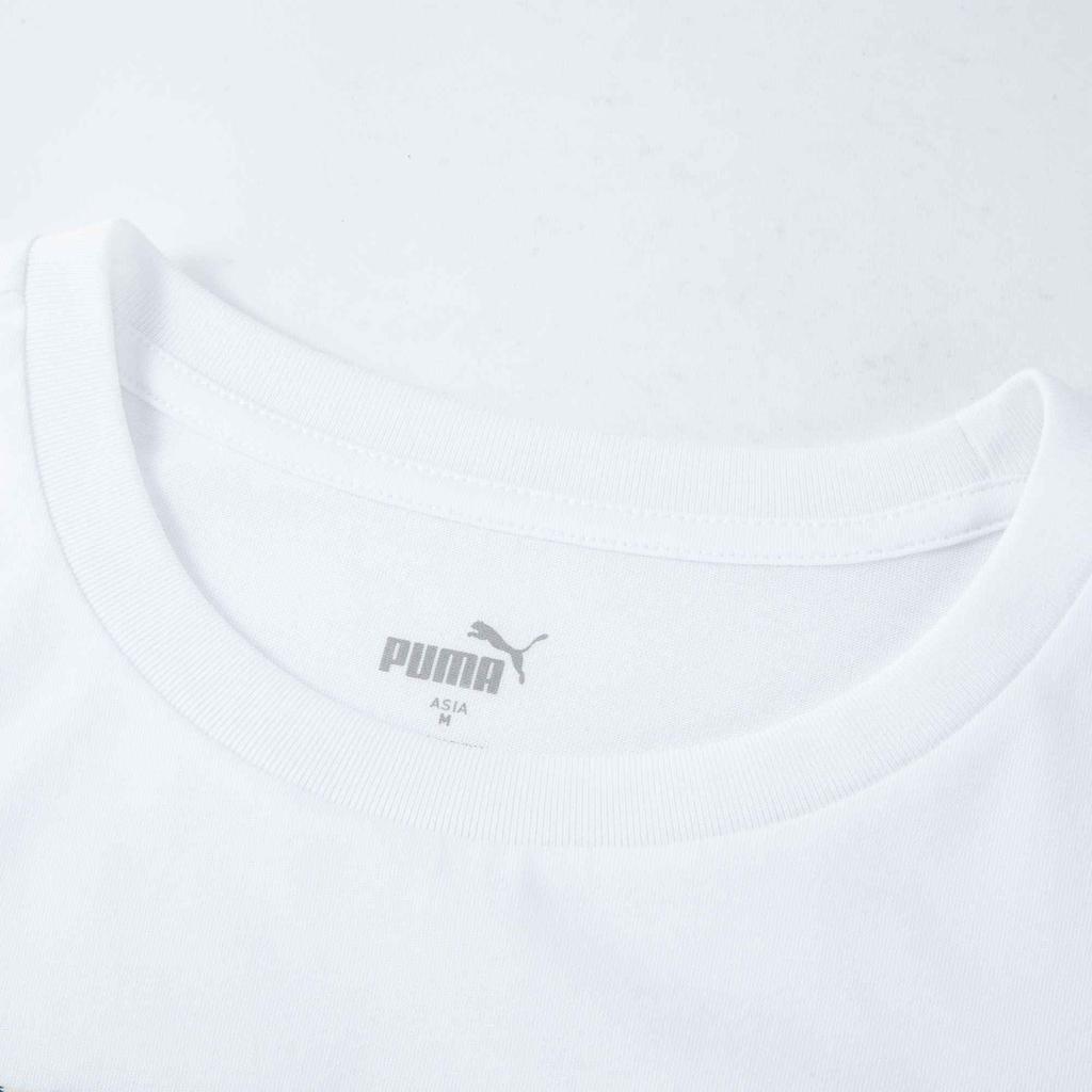 Puma Basic Graphic Monogram Color Block Casual Comfortable Short Sleeve T-Shirt Men Tops White 686380-02