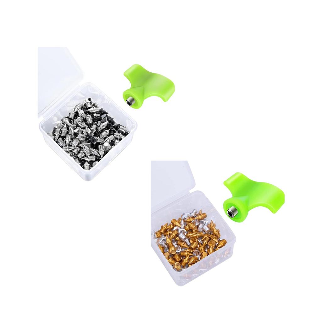 100 Pieces Golf Shoe Spikes Replacement Cleats with Wrench Alloy Steel Anti Portable Universal