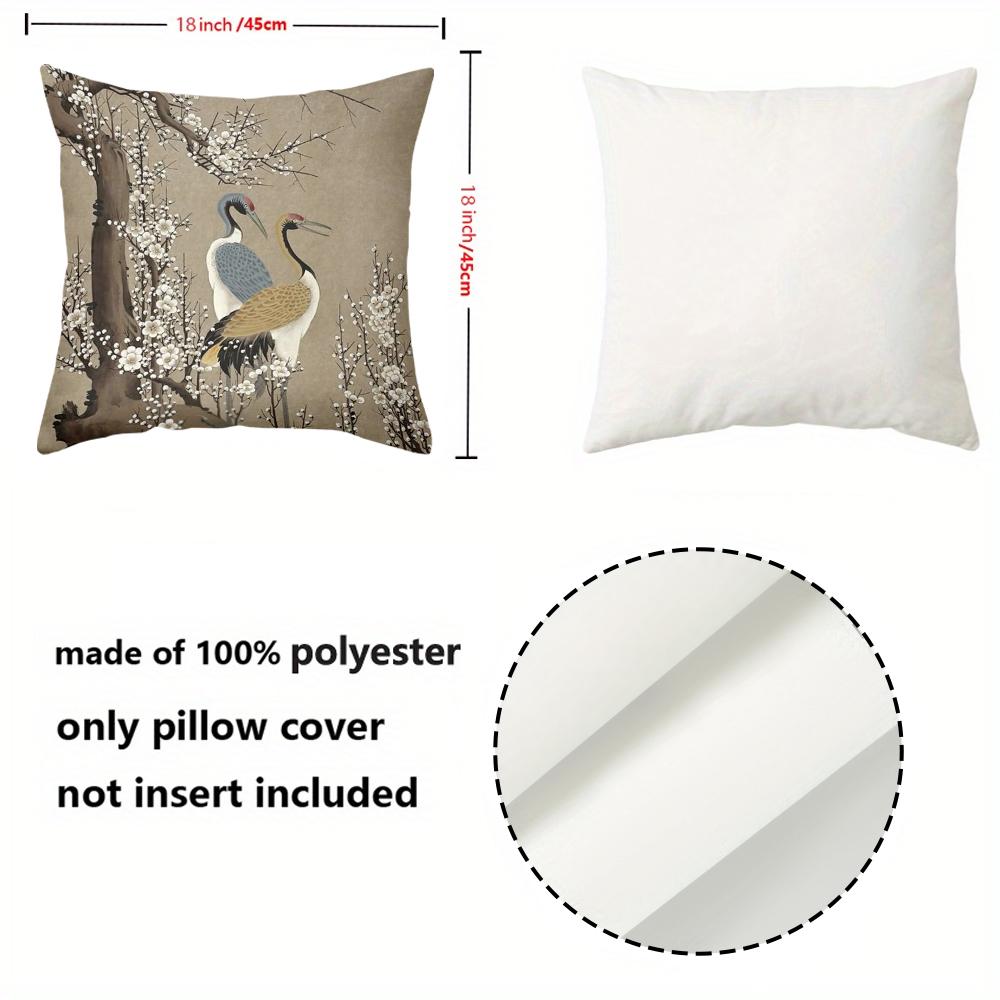 Birds and Blossoms Pattern Decorative Throw Pillow Polyester pillowcase, sofa decorative cushion cov Headboard Pillow
