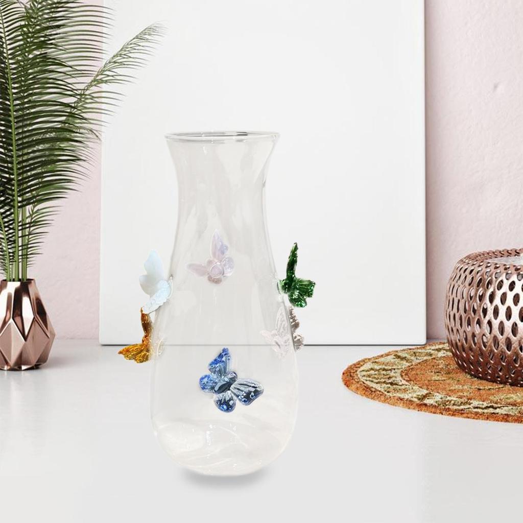 3D Butterfly Vase Bottle Art Crafts Jar Decorative Flower Planter Bouquet Holder for Living Room