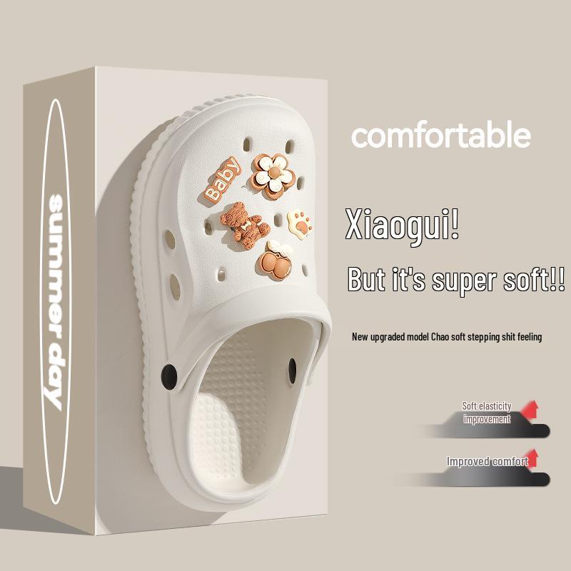 Women's Hole Shoes Non-Slip Sandals - Breathable, Soft Sole, Wear-Resistant Beach EVA Slippers