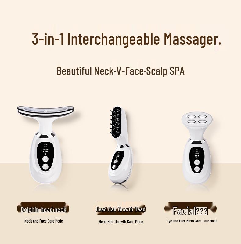 Portable Anti-Wrinkle Neck & Nasolabial Massager | Smart EMS Beauty Device