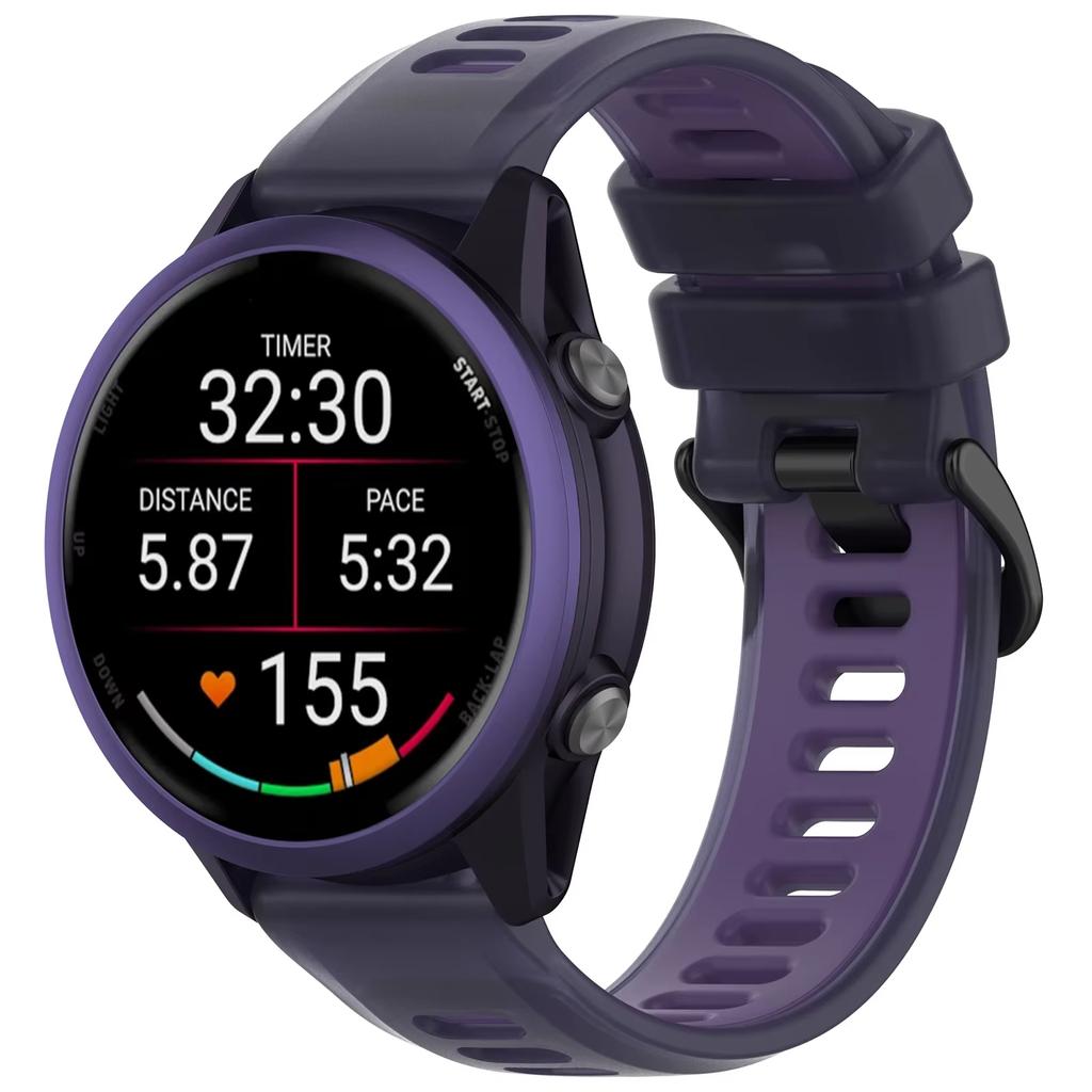 20mm 22mm Uhrenarmband für Garmin Forerunner 570 47mm 42mm/265/255/Venu 3 Halbtransparentes Silikonarmband Vivoactive 6/5 Band