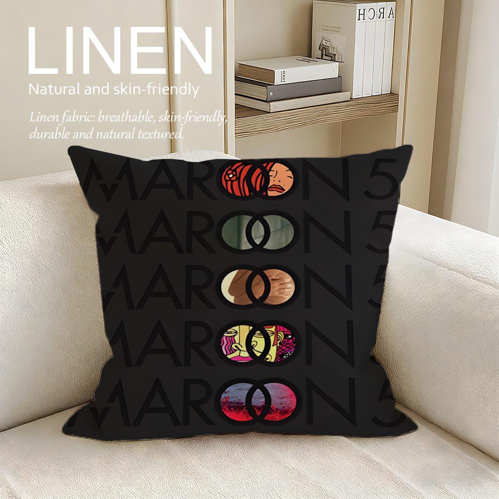 Music Maroon Cushion Cover Pillowcase Set Pcs X X Breathable Washable Sofa Cushion Cover